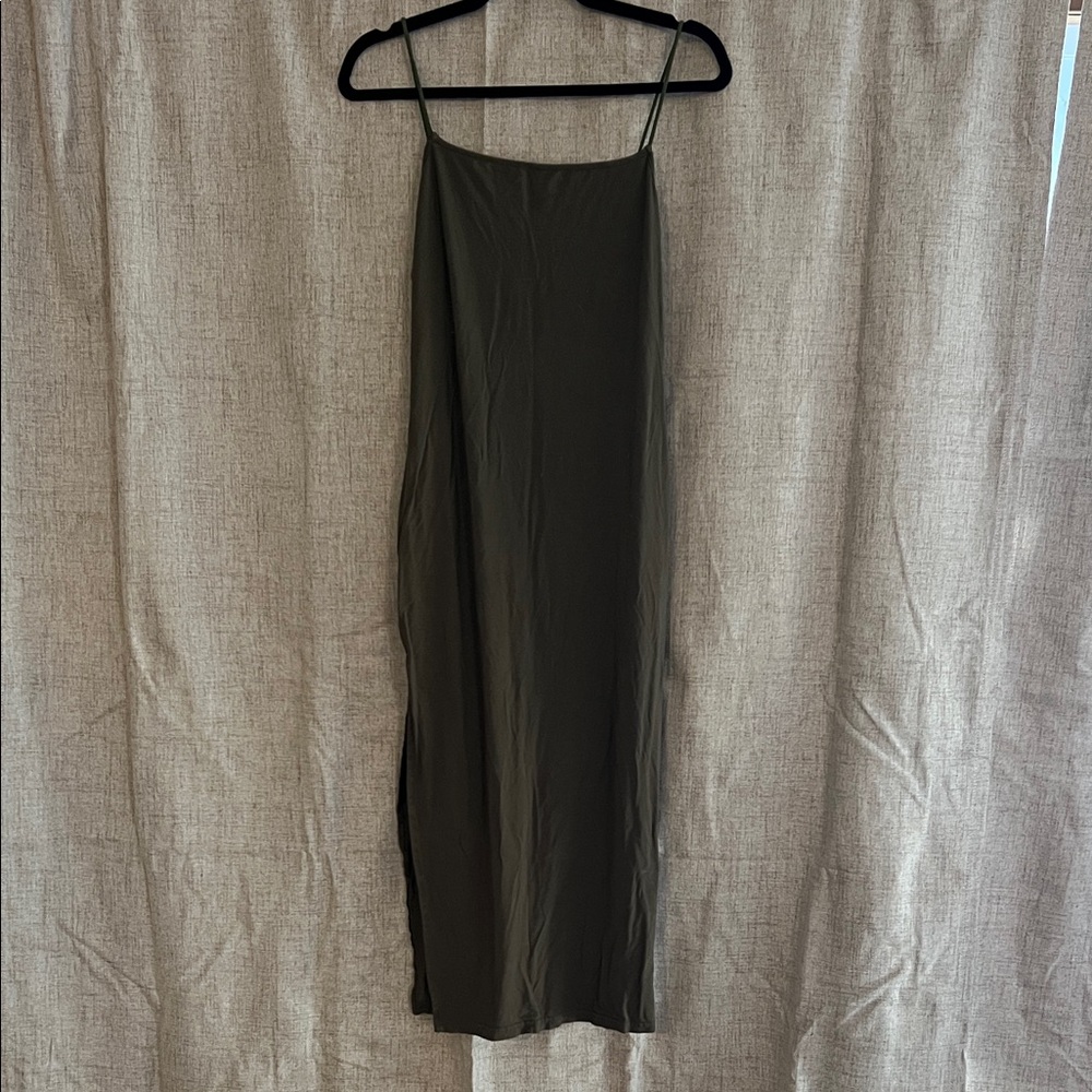 SHEIN Olive Green Midi Dress